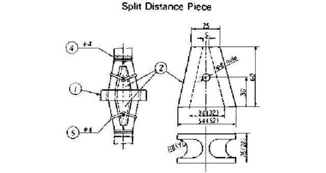 SPLIT DISTANCE PIECE, FOR 16MM MANILA ROPE