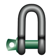 SHACKLE DEE W/SCREW PIN GALV, GREEN PIN G-4151 16MM 3.25TON