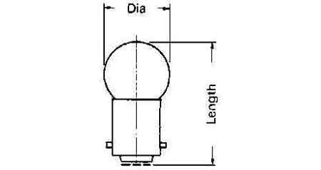 LAMP PILOT GLOBULAR CLEAR, BA-9S 6.3V 1W 11X23.5MM