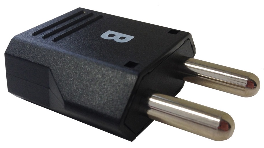 ADAPTOR 2-ROUND PIN (B) PLUG &amp;, 2 PIN (A/C/SE) RECEPTACLE