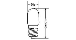 [790507] LAMP PILOT TUBULAR CLEAR E-10, 30V 0.11A 10X28MM