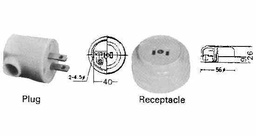 [792953] PLUG &amp; RECEPTACLE 2-FLAT PIN, NON-WATERTIGHT PHENOL RESIN